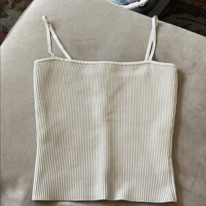 Aritzia Babaton Cream Ribbed Women's Top